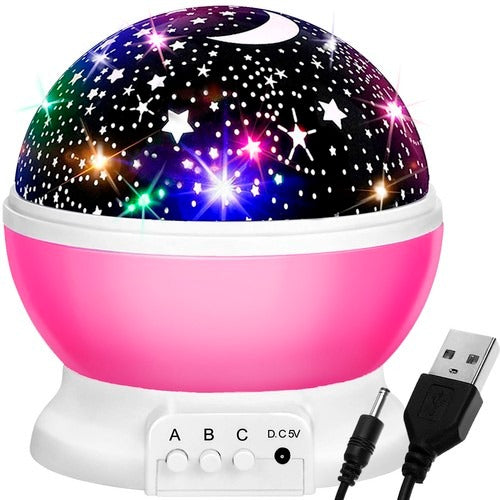LED nachtlamp - Met projector - Roze LED nachtlamp - Met projector - Roze